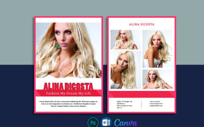 Professional Model Comp Card Template