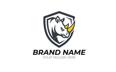 Rhino Shield Mascot Logo – Strong Rhinoceros Sports &amp;amp; Esports Logo Template