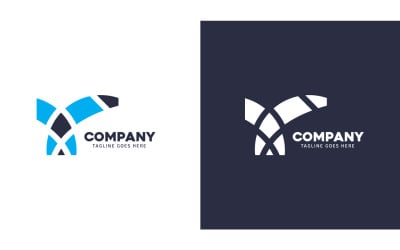 Unik abstrakt logotyp för digitala varumärken