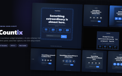Countix — Yakında Gelecek ve Geri Sayım Sayfası Komut Dosyası ve Yönetici Paneli
