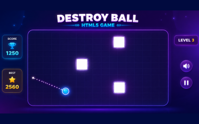 Destroy Ball – Gioco puzzle di fisica one-shot in HTML5