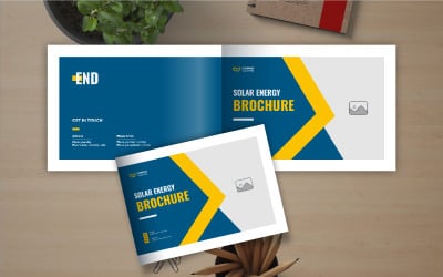 Layout för broschyrer om miljöenergi och design av tidskriften för förnybar solenergi
