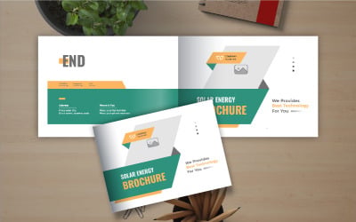 Mall för miljövänligt grönt energiföretags portfölj och layout för tidskrifter