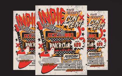 Indiemusikkonsertflyer-affisch