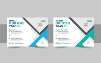 Modello di banner per invito a un webinar dal vivo e poster promozionale per corsi di formazione aziendale.