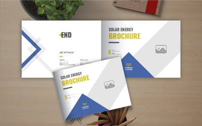 Modern broschyrdesign för grön energi för affärsprofil för solpaneler