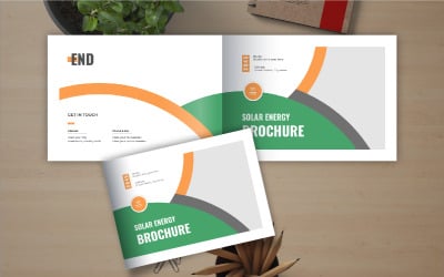 Broschyrlayout för solenergimiljö och miljövänlig affärspresentation