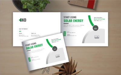 Mall för solenergibroschyr och layout för portfölj av grönt energiföretag