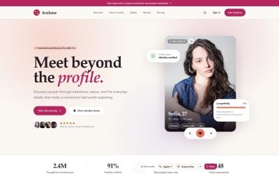 Avelune – Dating- und Social-Discovery-Plattform (Next.js-Vorlage)