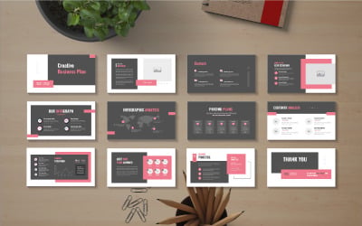 Layout di presentazione del piano aziendale, modello di pitch deck pulito per le linee guida del marchio digitale