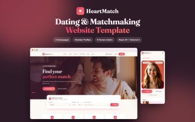 HeartMatch — Dating &amp;amp; Matchmaking Website Template with Admin Dashboard