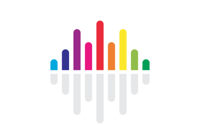 Musikvåg regnbågslogotypmall
