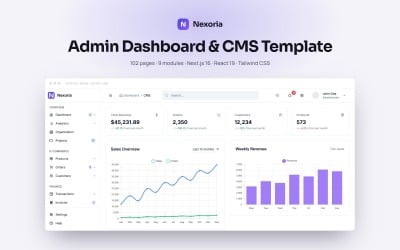 Nexoria - Next.js 16 React Admin Dashboard and CMS Template