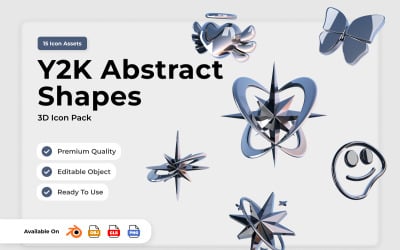 Y2K Abstract Shapes 3D Icons