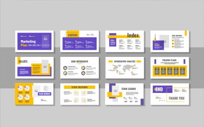 Business marketing plan presentation template for modern agency pitch deck and corporate deck
