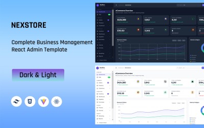 NexStore - Kompletní šablona pro správu React v obchodním řízení
