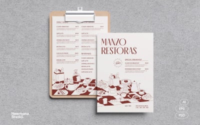 Menu de la boulangerie-pâtisserie