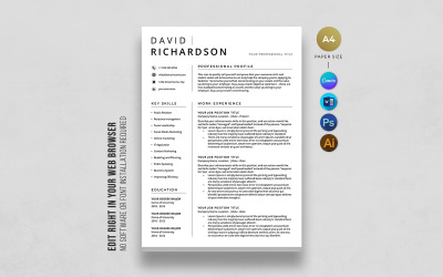 CV-mall för Canva och MS Word