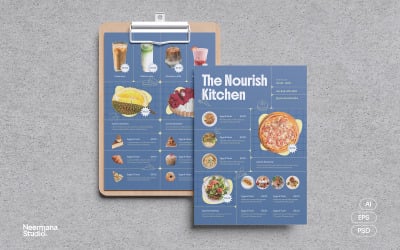Modèle de menu de cuisine virtuelle