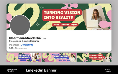 Creatieve geometrische LinkedIn-banner