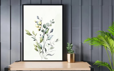 Eukalyptus-Aquarell-Wandbild zum Ausdrucken