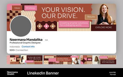 Geometric Earth Tone Linkedin Banner