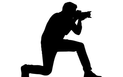 Minimalistisches Fotografen-Silhouette-Logo