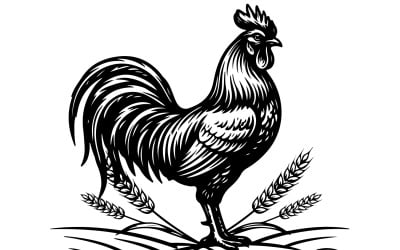 Premium Heritage Rooster-logotyp