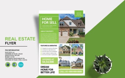 Flyer sjabloon voor vastgoed | Flyer voor woningaanbieding