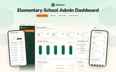 Brightleaf - Plantilla React para panel de administración de escuela primaria
