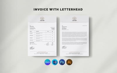 Canva, MS Word: современный набор фирменных бланков и счетов-фактур.