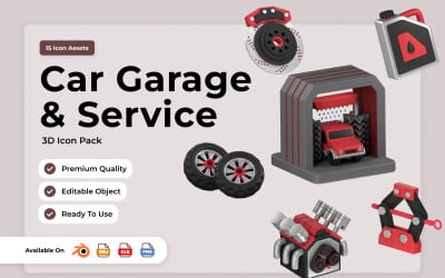 Car Repair and Maintenance 3D Icons