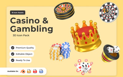 Casino and Gambling 3D Icons