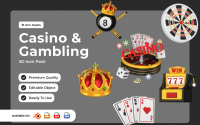 Casino Gaming 3D Icon Collection