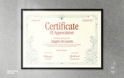 Creative Floral Frame Certificate