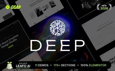 Deep – Tema de WordPress creativo con Elementor e IA