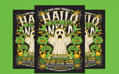 Halloween Night Party Flyer Green Poster