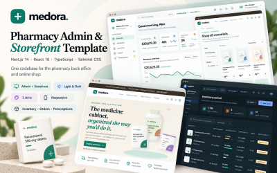 Medora — Pharmacy Admin Dashboard &amp;amp; Storefront Template
