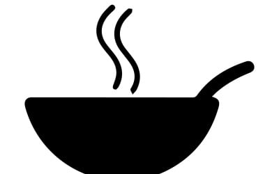Icono minimalista de wok y fideos