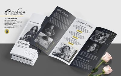 Vorlage für eine professionelle dreifach gefaltete Fotografie-Broschüre