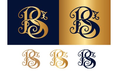 Classic monogram BS with decorative swirls for logos.