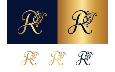 Elegant r monogram nature leaf design.