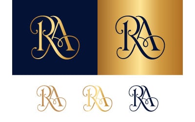 Elegant RA monogram with flourishes for luxury brands.