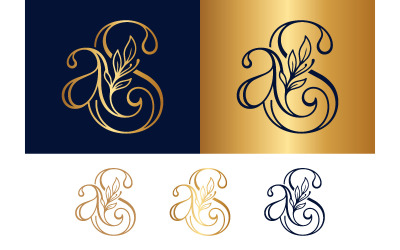 Monogram AS ornate design with botanical elements.