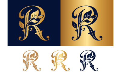 Ornate capital letter R for branding design.