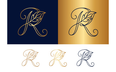 Single line R with delicate leaf for logo.