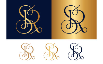 Sophisticated SR monogram classic typography luxury logo.