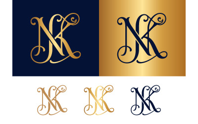 Stylish interwoven NK monogram for unique branding.