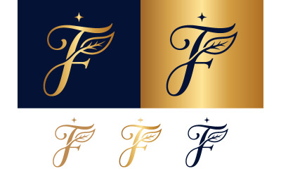 Stylized letter f logo with leaf accent.