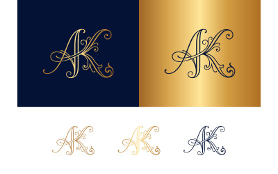AK monogram elegant floral emblem for design.